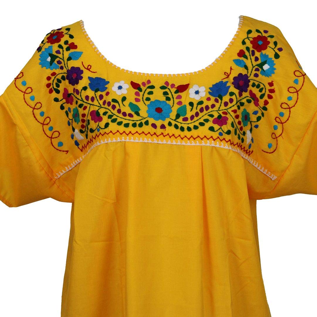 Hand Embroidered Mexican Blouse for Women | Authentic Mexican Peasant Top | Boho Chic Blouse for Summer, Festivals & Vacation
