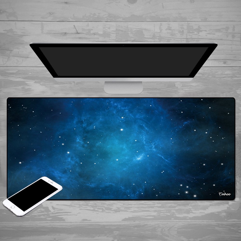 XXL Gaming Mouse Pad & Keyboard Mat - 35.4x15.7in Sky Blue for PC Setup