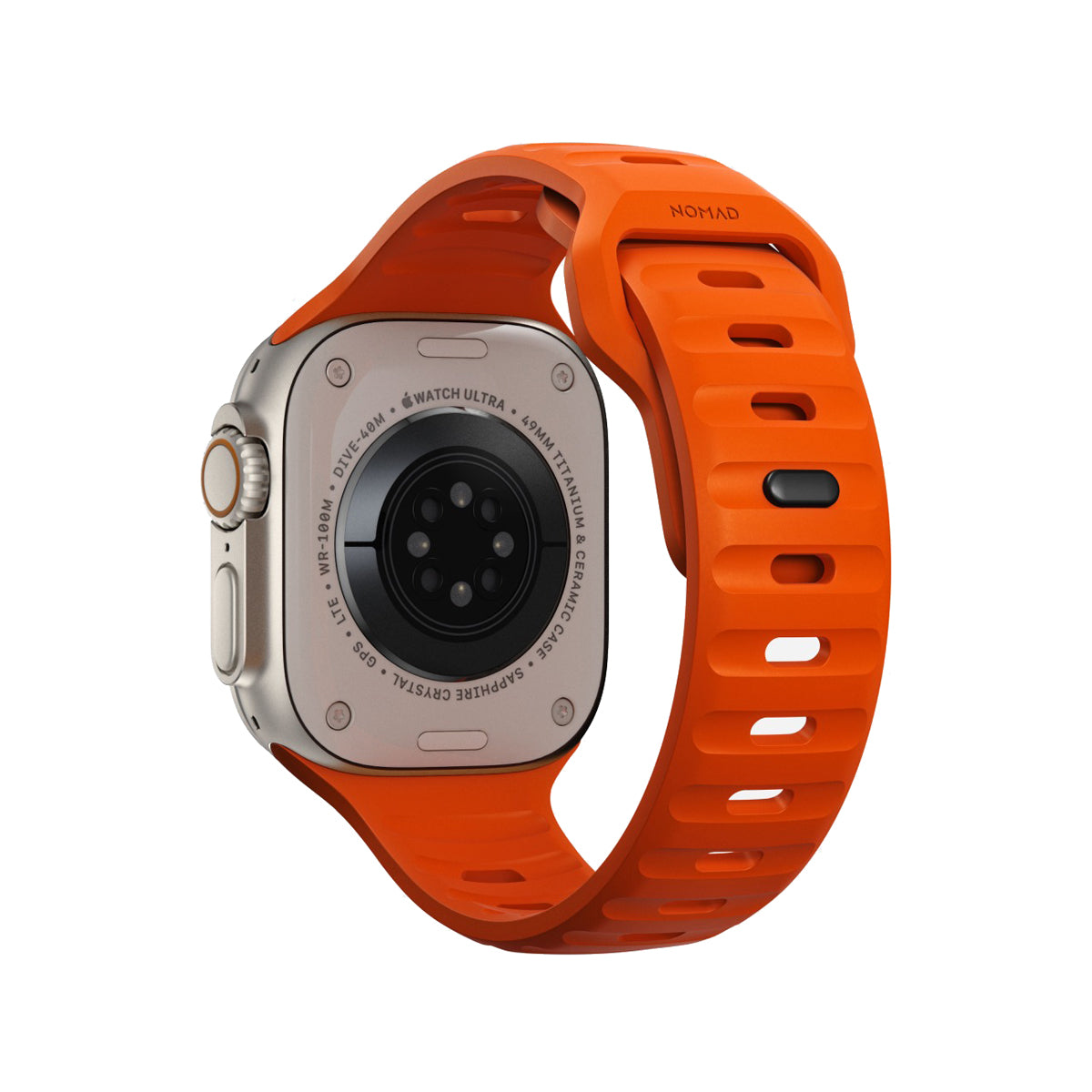 Nomad Sport Band for Apple Watch 45mm / 49mm - Ultra Orange | Durable & Comfortable Fitness & Everyday Wear Accessory