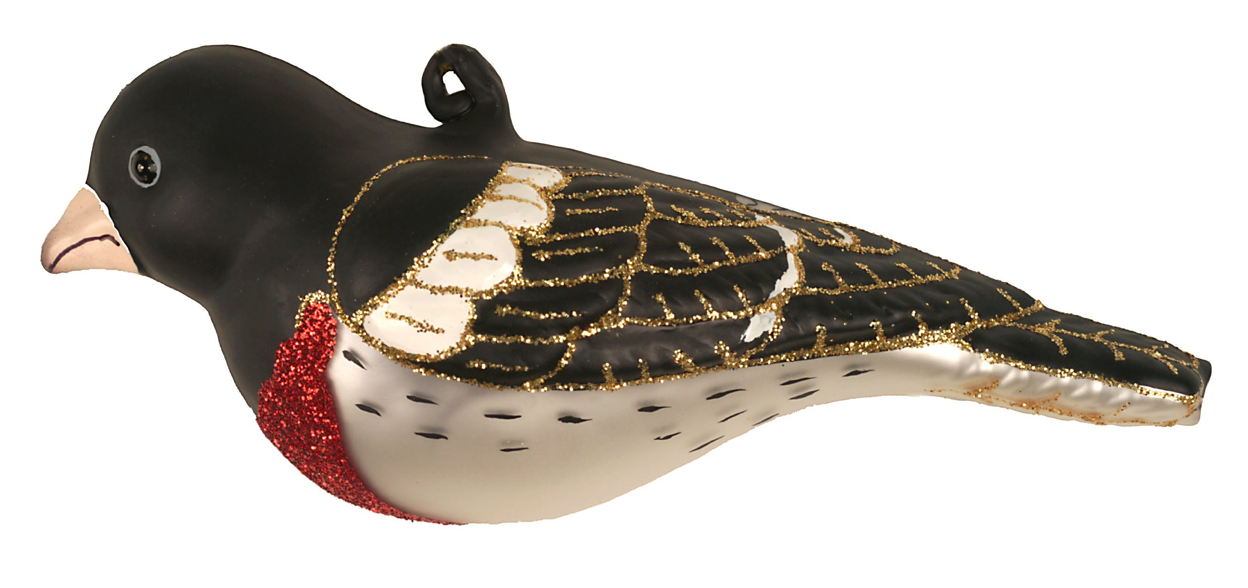 Handmade Rose Breasted Grosbeak Bird Ornament - Realistic Feathered Christmas Tree Decoration, Home Décor Gift for Bird Lovers (Perfect for Holiday Decorating, Nature-Themed Parties & Birdwatching Enthusiasts)