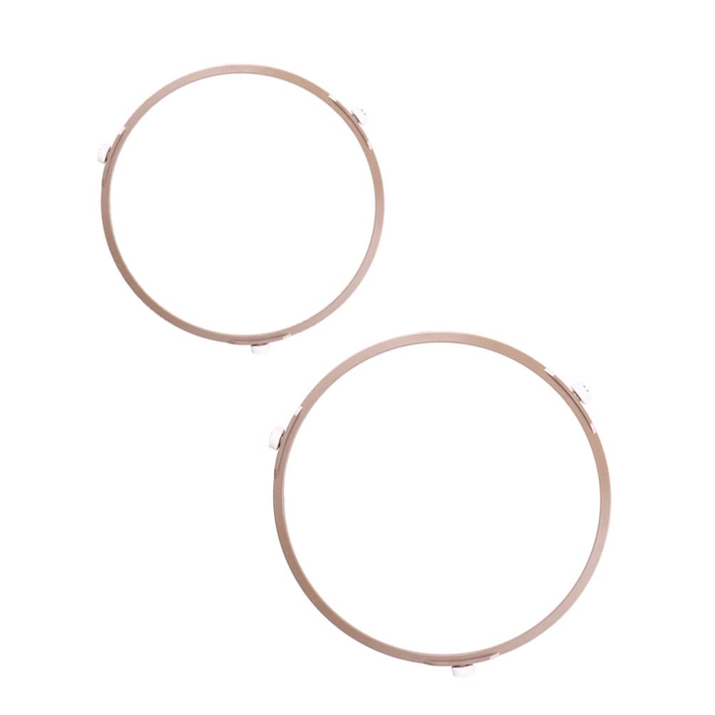 2-Pack Hemoton Microwave Oven Stand - Universal Rotating Glass Plate Replacement with PP Base | Durable Round Tray Ring & Roller Rack for Smooth Rotation | Perfect for Heating Food, Defrosting & Reheating Meals