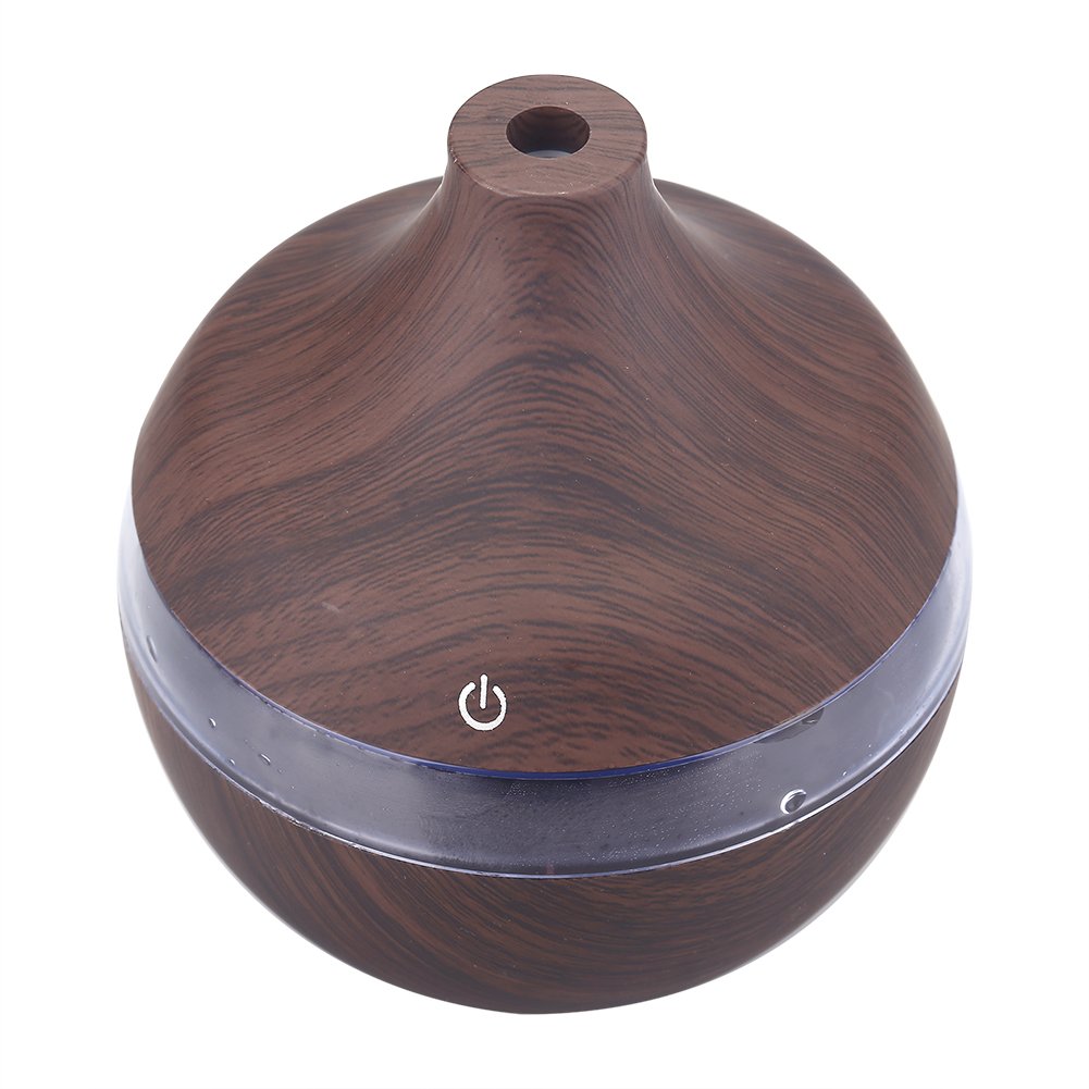 Wood Grain Humidifier 300ml - USB Powered Cool Mist Humidifier with Colorful LED Night Light for Home, Office, Car & Bedroom - Perfect for Dry Air Relief, Aromatherapy & Baby Nursery