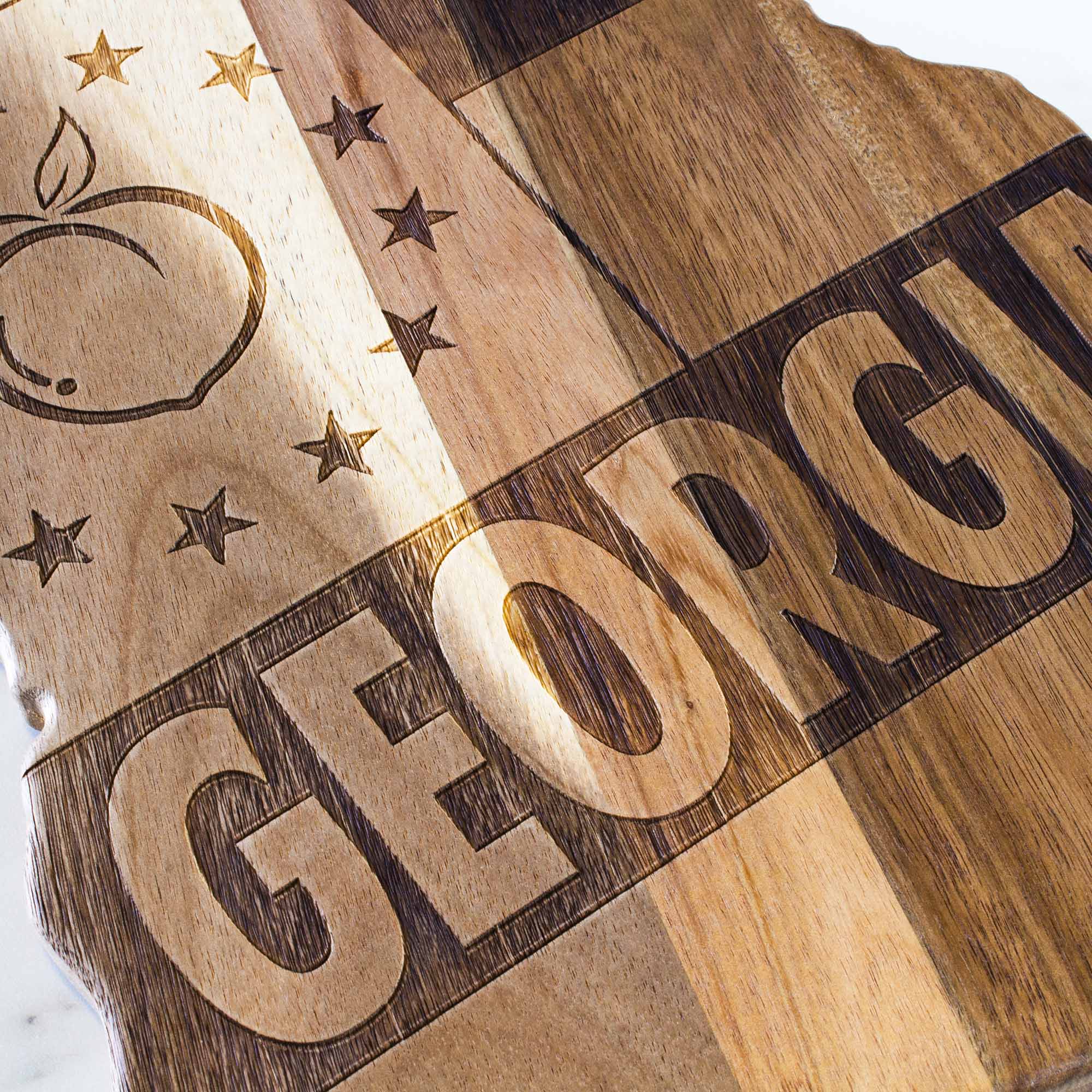 Premium Rock & Branch® Origins Series Georgia Wood Cutting Board - Handcrafted Acacia Wood Chopping Board for Kitchen, Charcuterie & Serving - Perfect for Home Chefs & Entertaining