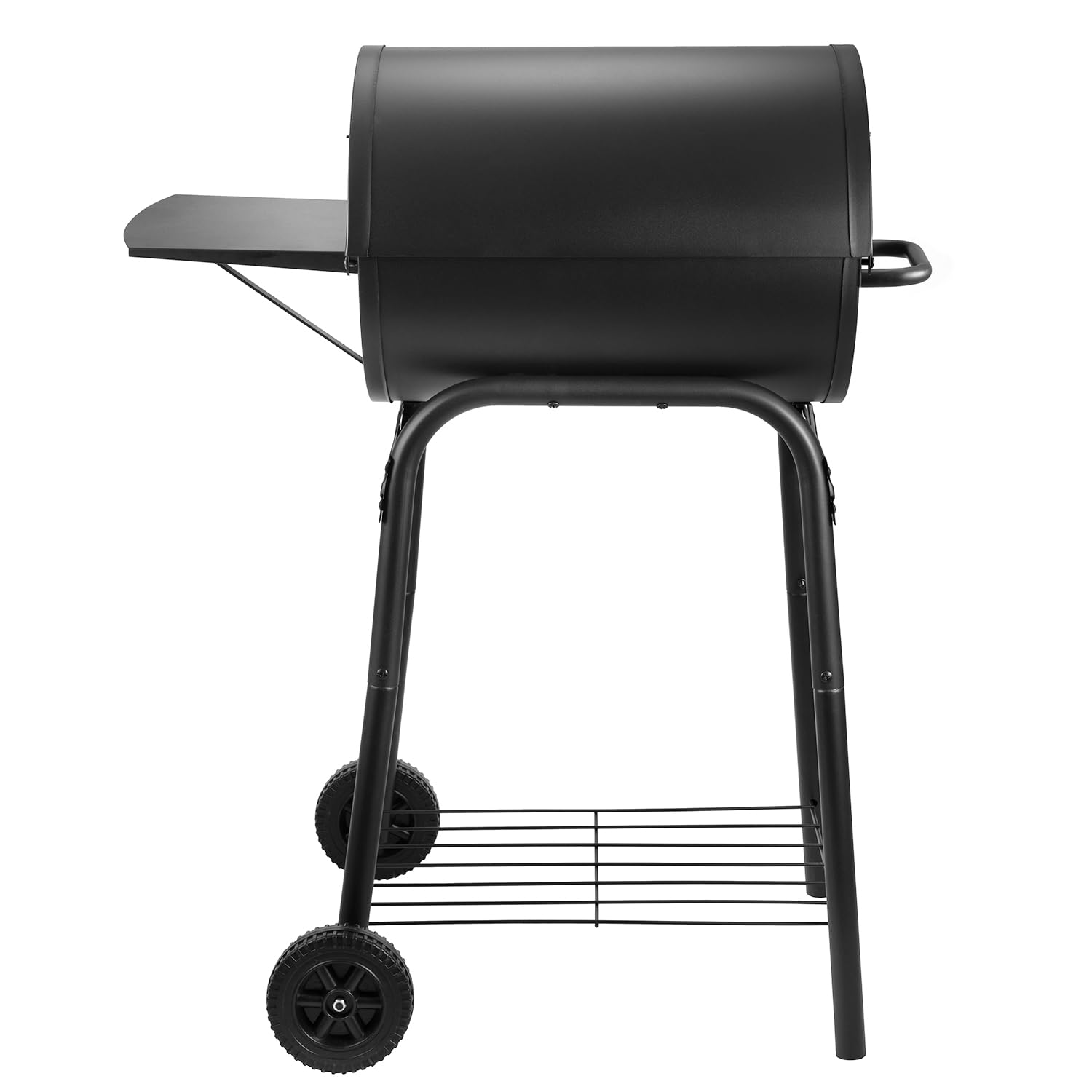 Premium Black Charcoal Grill for Outdoor BBQ - 500 Sq.In Cooking Grid with Side Table | Perfect for Backyard, Camping, Picnics, Patio Parties & Tailgating | Durable Barrel Design by DNKMOR