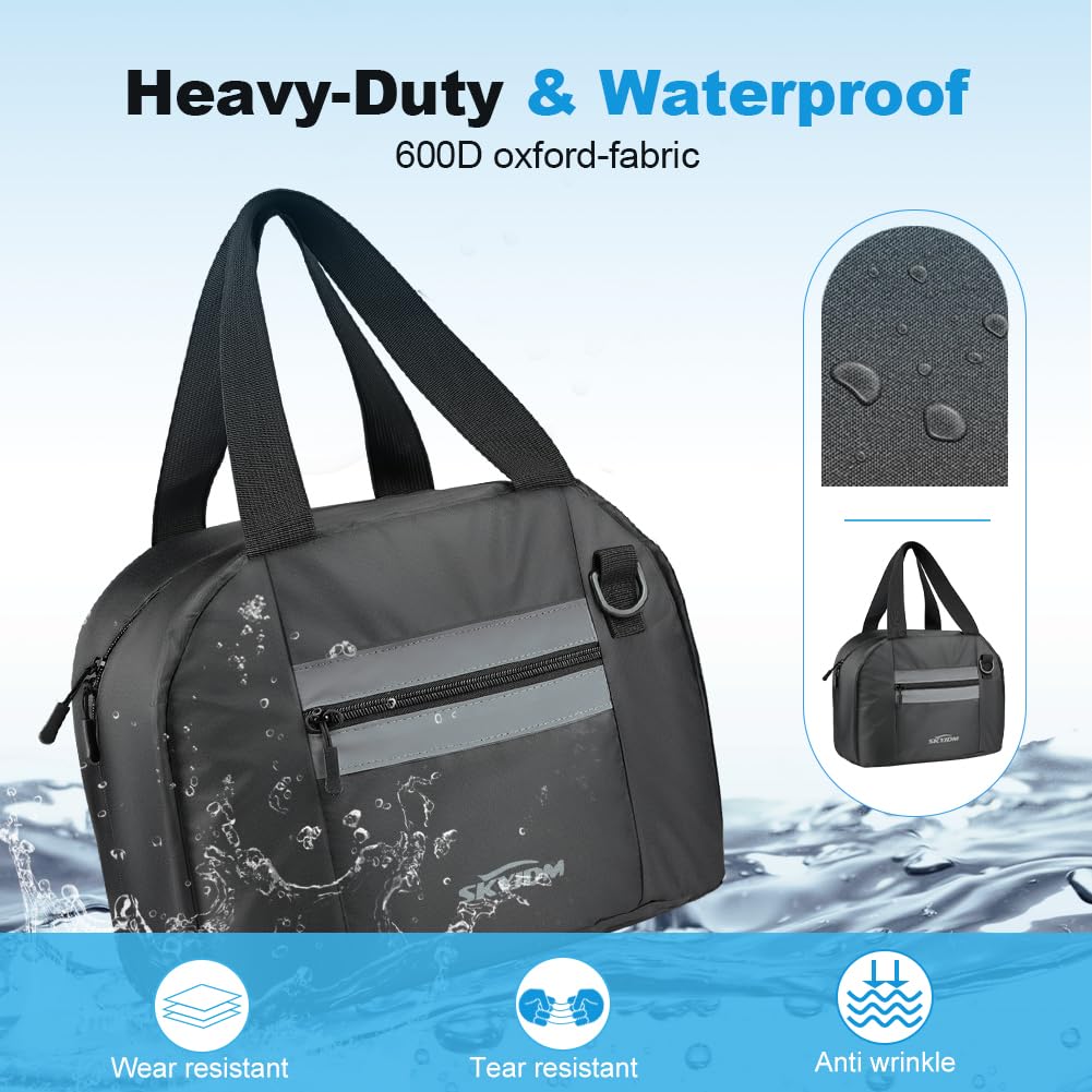Waterproof Motorcycle Helmet Storage Bag with Pockets & Adjustable Strap - Soft Rubber Zipper & Reflective Strip - Compact Powersports Gear Organizer for Riding, Travel & Motorcycle Storage