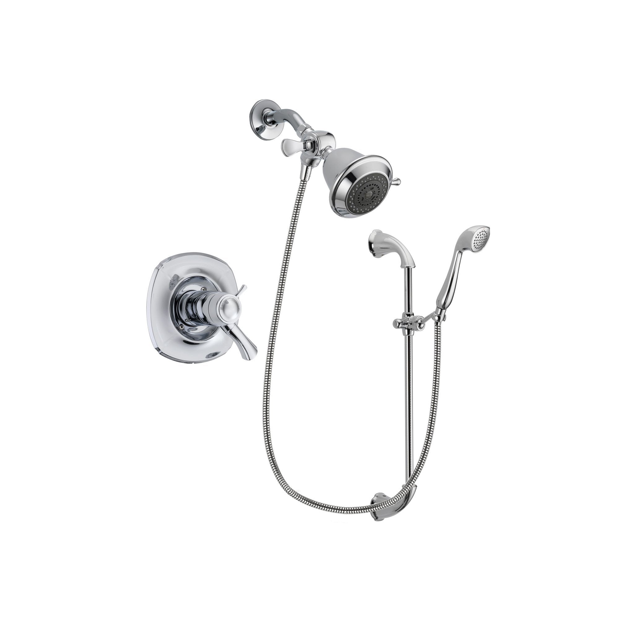 Delta Addison Chrome Finish Thermostatic Shower Faucet System with Rainfall Shower Head & Handheld Spray - Includes Slide Bar & Rough-in Valve DSP0840V - Perfect for Modern Bathroom Renovations & Spa-Like Shower Experience