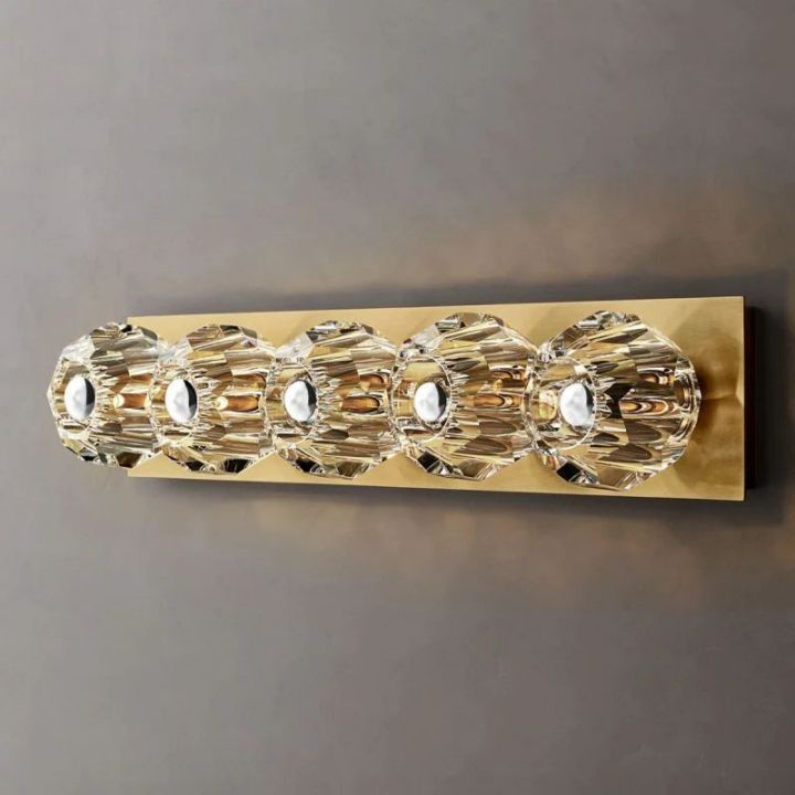 Crystal Clear Glass Linear Grand Wall Sconce - Modern LED Light Fixture for Living Room, Bedroom, Hallway & Entryway Lighting Decor