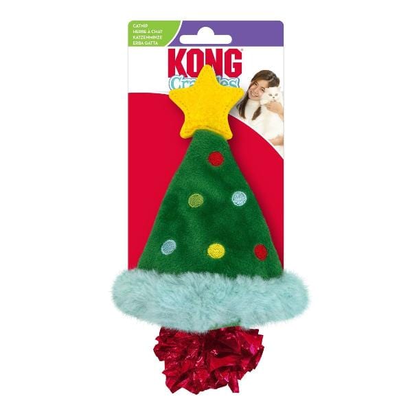 KONG Holiday Crackles Christmas Tree Cat Toy - Interactive Cat Toy for Play & Exercise - Perfect for Christmas Gifts & Indoor Playtime