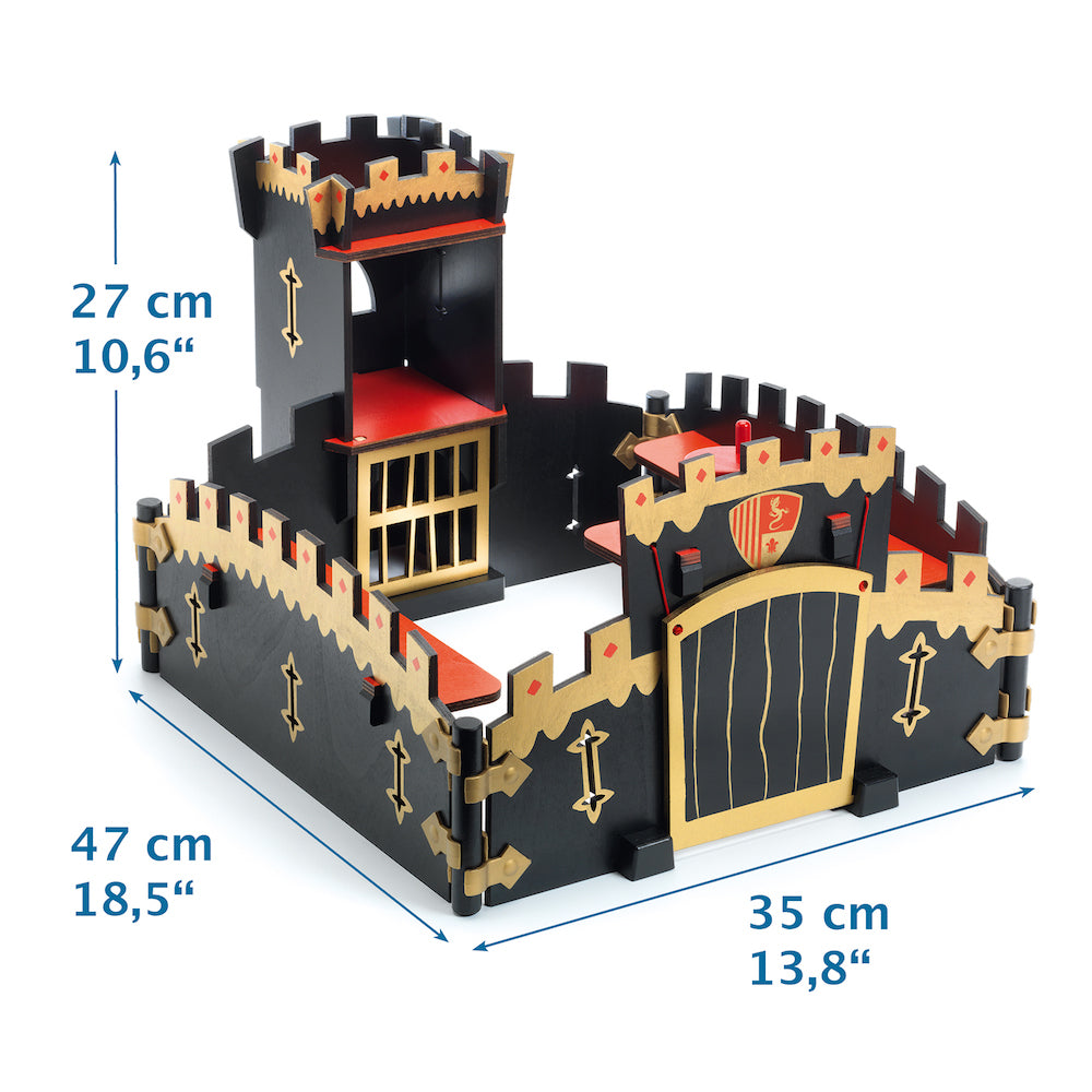 Djeco Arty Toys Black Castle - Creative Building Blocks for Kids | Pretend Play, Educational STEM Toy for Children's Imagination & Storytelling
