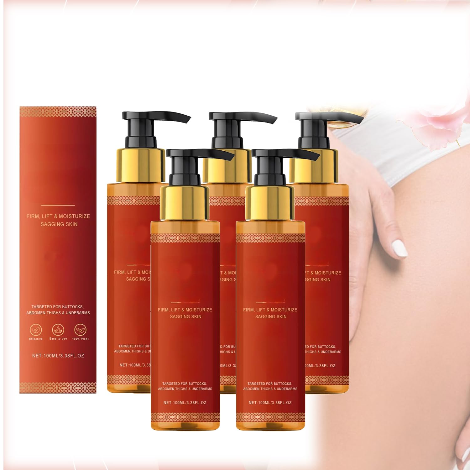 Premium Magic Body Firming Oil - Intense Hydration & Skin Plumping Treatment with Vitamin E, Luxury Moisturizing Oil for Full Body Use (5 Pack) - Perfect for Post-Shower, Massage & Daily Skin Care Routine