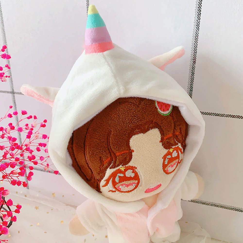 Niannyyhouse 20cm (7.8in) Unicorn Plush Doll Clothes Set - Soft Onesie & Shoe 2-Piece Pajama Outfit in White | Perfect for Stuffed Animal Dress Up, Collectible Display & Gift Giving