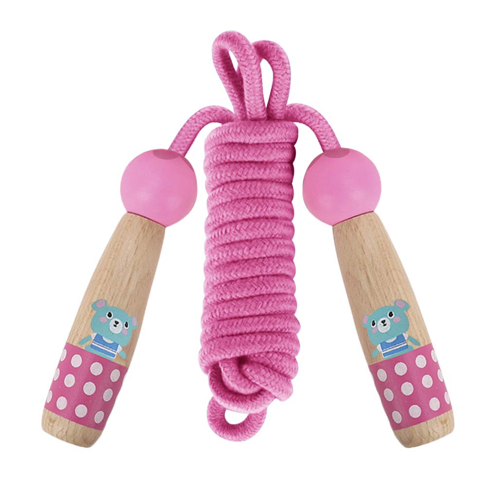 **Adjustable Cotton Jump Rope for Kids - Wooden Handle Skipping Rope for Girls & Boys - Exercise, Training & Fitness - Perfect Gift for Active Play & Workouts**    *(Ideal for indoor/outdoor play, gym class, cardio workouts, and fun fitness activities!)*