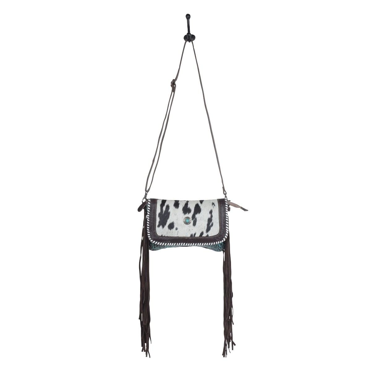 Myra Bag Cafune Genuine Leather & Hairon Crossbody Bag S-4727 - Stylish Women's Purse for Work, Travel & Everyday Use