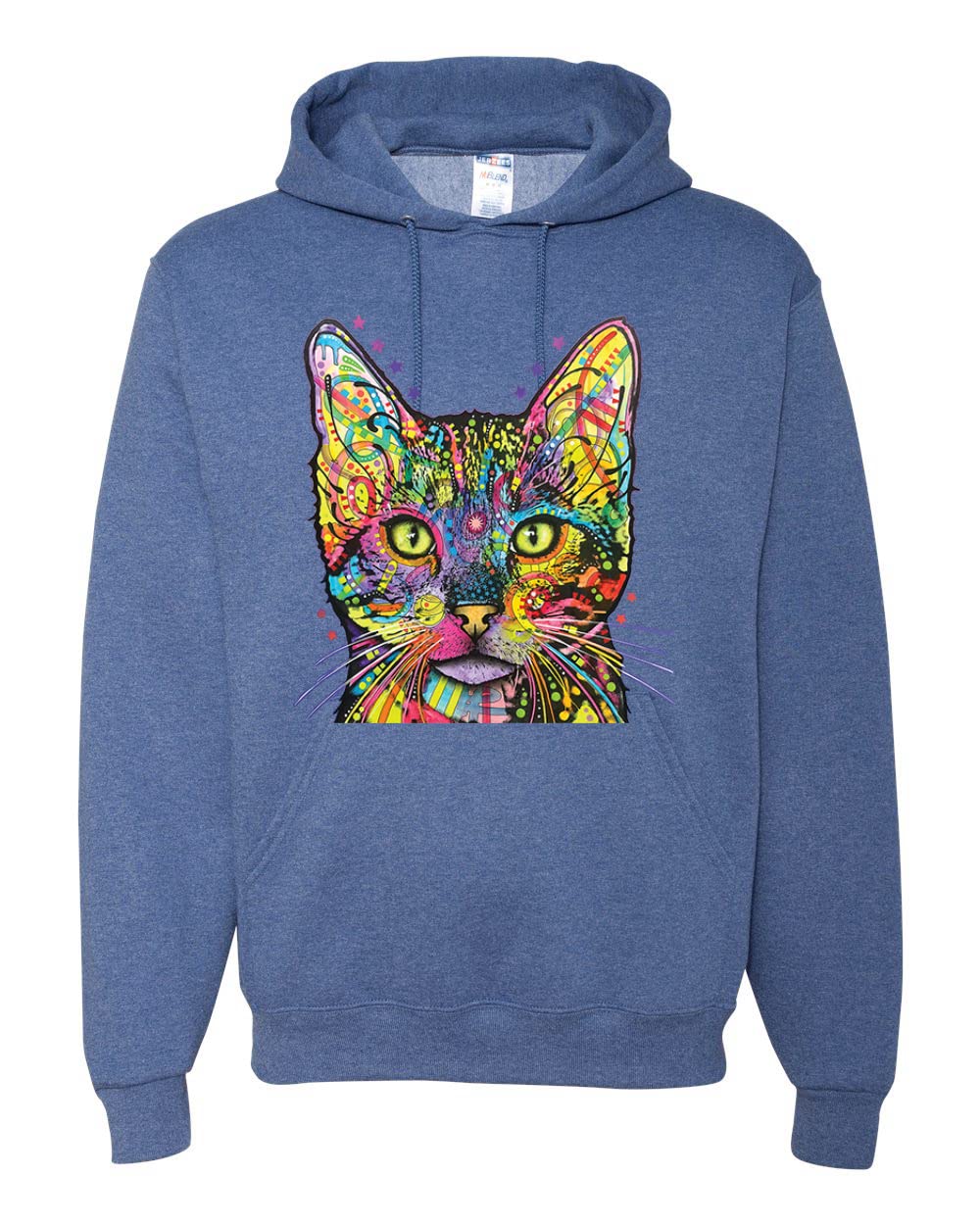 Colorful Cat Hoodie - Cat Mom & Dad Sweatshirt | Dean Russo Art Animal Lover Unisex Pullover for Casual Wear & Gifts