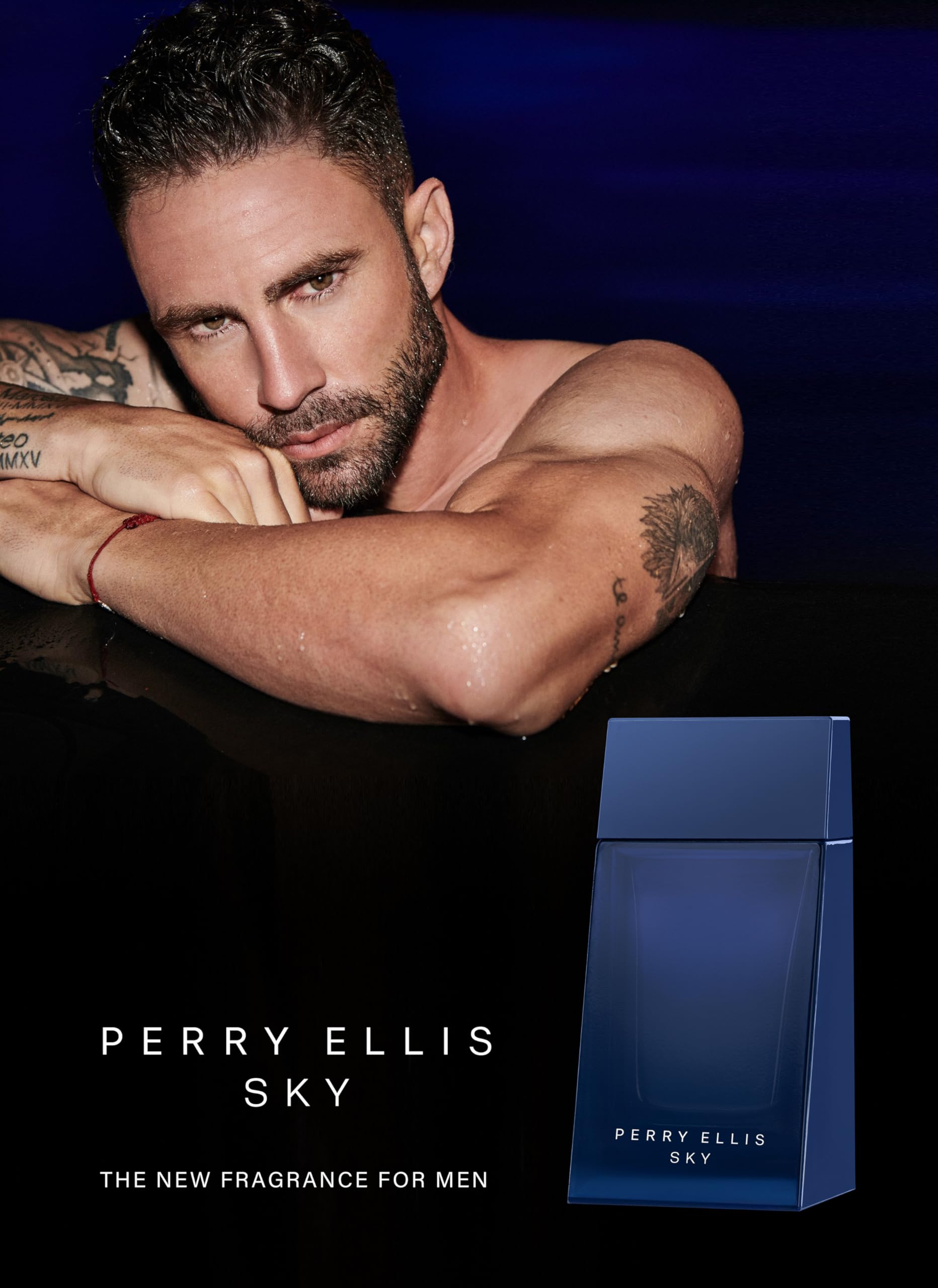 Perry Ellis Sky 4-Piece Men's Cologne Gift Set - 3.4 oz EDT Spray, 1.7 oz Aftershave, 1.7 oz Shower Gel & Travel Size .25 oz | Fragrance Gift for Him | Perfect for Birthday, Anniversary & Valentine's Day Gifts