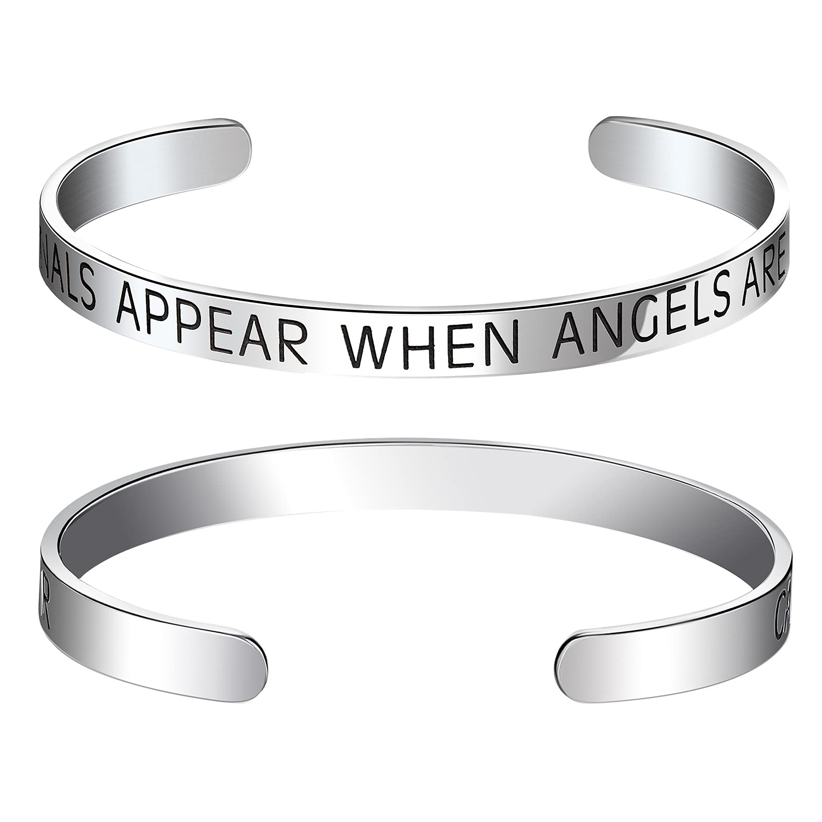 SWEETV Inspirational Bracelets for Women - Motivational Stainless Steel Mantra Engraved Cuff Bangle - Personalized Jewelry Gifts for Best Friend, Mom, Wife & Teen Girls - Perfect for Daily Wear, Special Occasions & Thoughtful Gifting