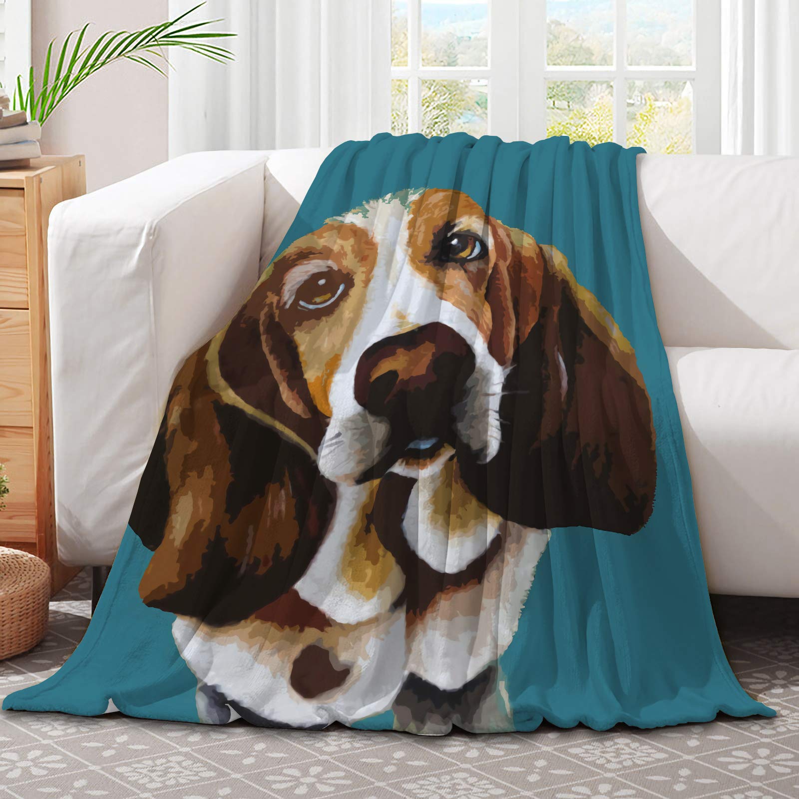 Premium Hound Security Microfiber Flannel Blanket - Ultra Soft & Warm for Couch, Bed, Sofa - All Seasons Comfort - 40x50 Inches - Perfect for Kids, Adults, and Home Decor