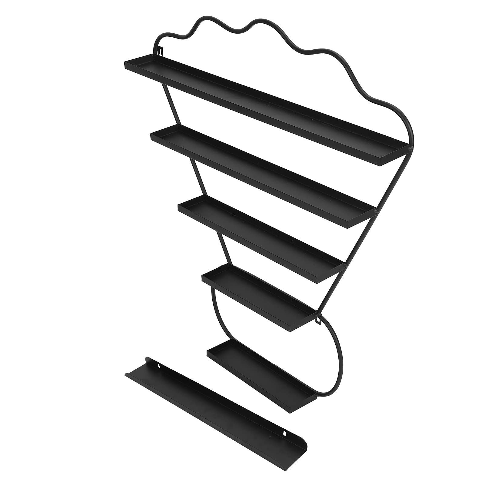 5-Tier Sturdy Nail Polish Holder Rack - Durable, Eco-Friendly & Odorless Badminton-Shaped Organizer for Nail Polish Storage (Black) - Perfect for Salons, Home Vanity & Professional Makeup Artists