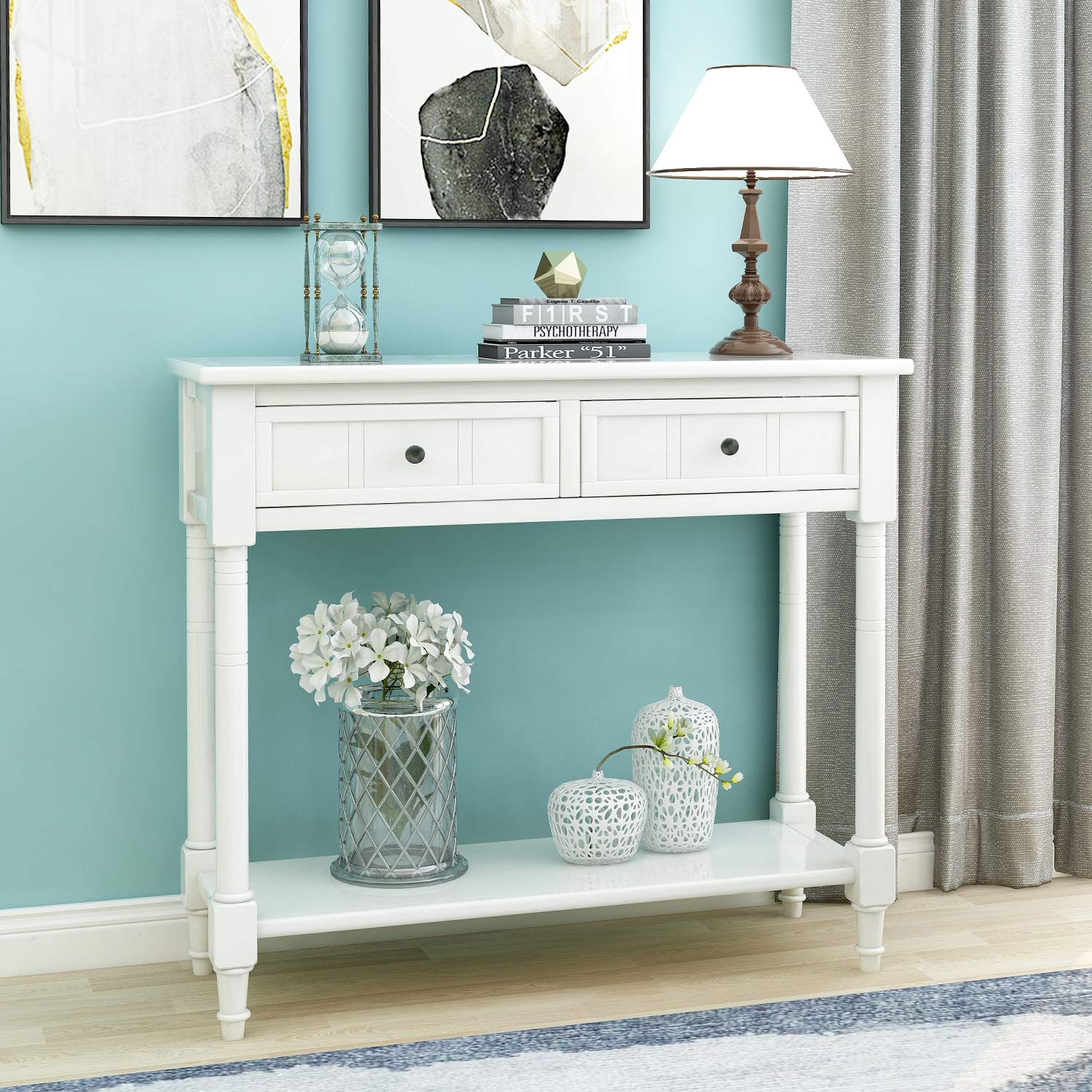 Merax Wooden Console Table - Entryway Sofa Table with Storage Shelf, Modern Sideboard for Living Room, Hallway & Bedroom - Perfect for Home Decor & Organization