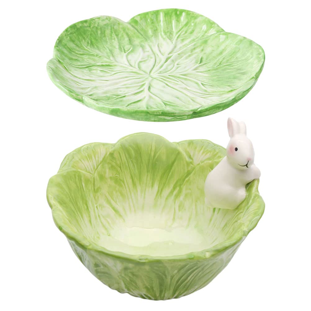 DOITOOL Easter Bunny Candy Dishes & Dinner Plates Set - Bunny Bowl, Rice Bowl, Salad Bowl, Soup Bowl - Easter Serving Dish & Home Decor for Easter Party, Holiday Dinner, Spring Table Setting
