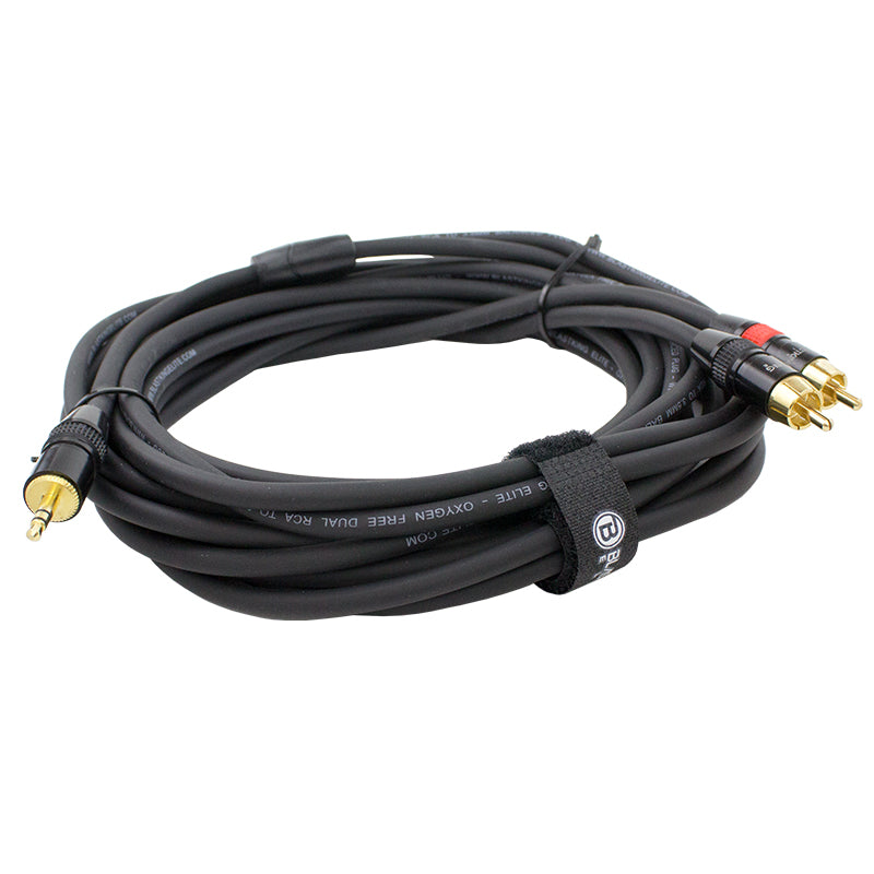 Blastking 12-Foot Dual RCA to 3.5mm Balanced Audio Cable - High-Quality C2R35B for Home Theater, DJ Equipment & Professional Audio Systems