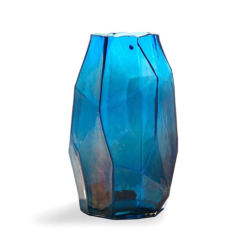 Handmade Irregular Colored Glass Vases - Modern Home Decor for Living Room, Centerpiece with Dried/Artificial Flowers - Perfect for Farmhouse, Boho & Wedding Decor (Color D & E)