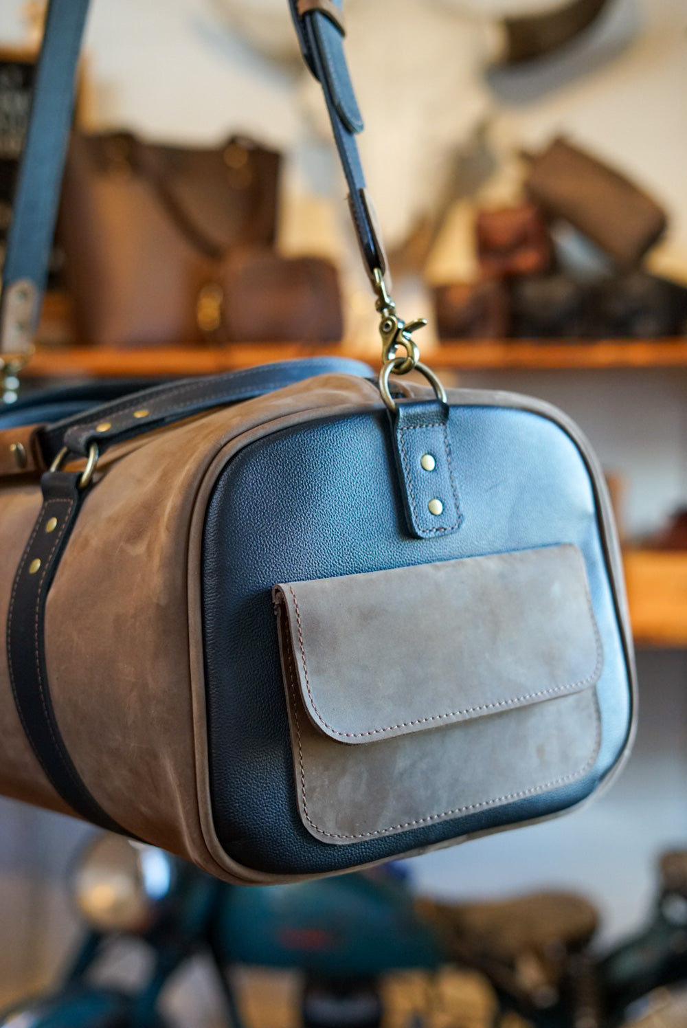 Premium Weekend Warrior Backpack - Two Tone Rebel Rust & Pebbled Black Accents - Perfect for Travel, Work & Outdoor Adventures
