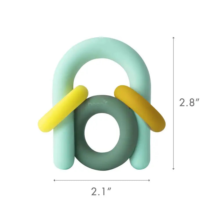 Boon Hoop Silicone Teether for Babies - Soft, Safe & Soothing Teething Toy for Infants - Perfect for Soothing Sore Gums at Home or On the Go