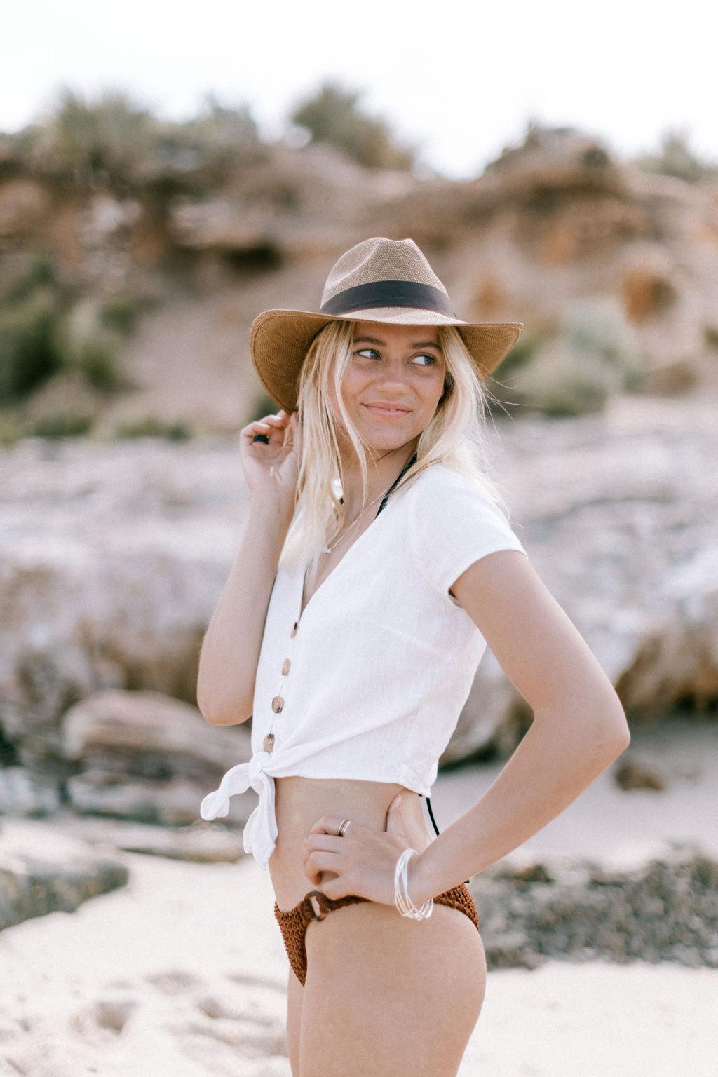 Premium Panama Hat for Men & Women - Authentic Borsalino Style Straw Fedora - Classic Tobacco Color - Perfect for Beach, Summer Outfits & Outdoor Events