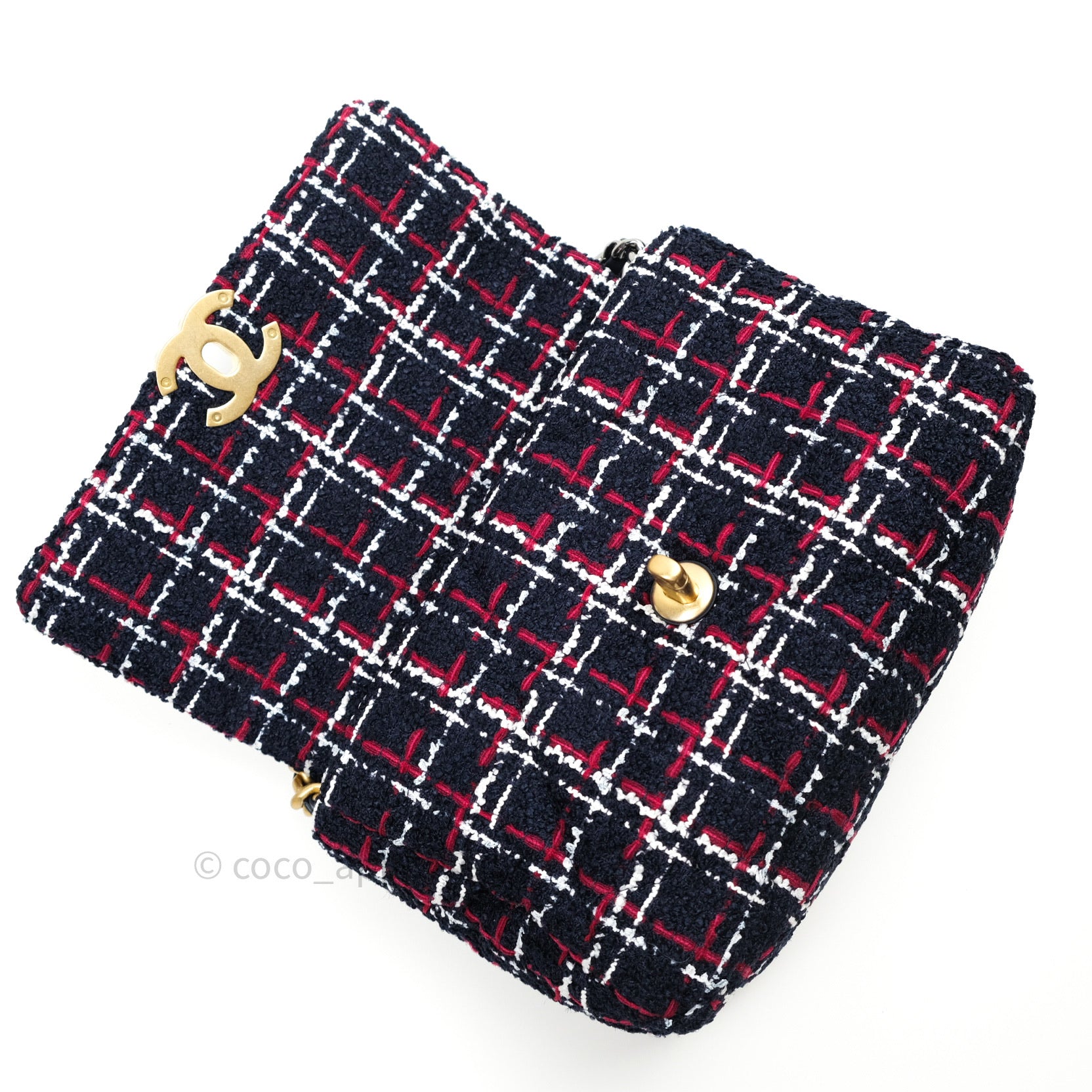 Chanel 19 Small Tweed Handbag in Red & Navy with Mixed Hardware - Luxury Crossbody Bag for Women, Perfect for Date Night & Special Occasions