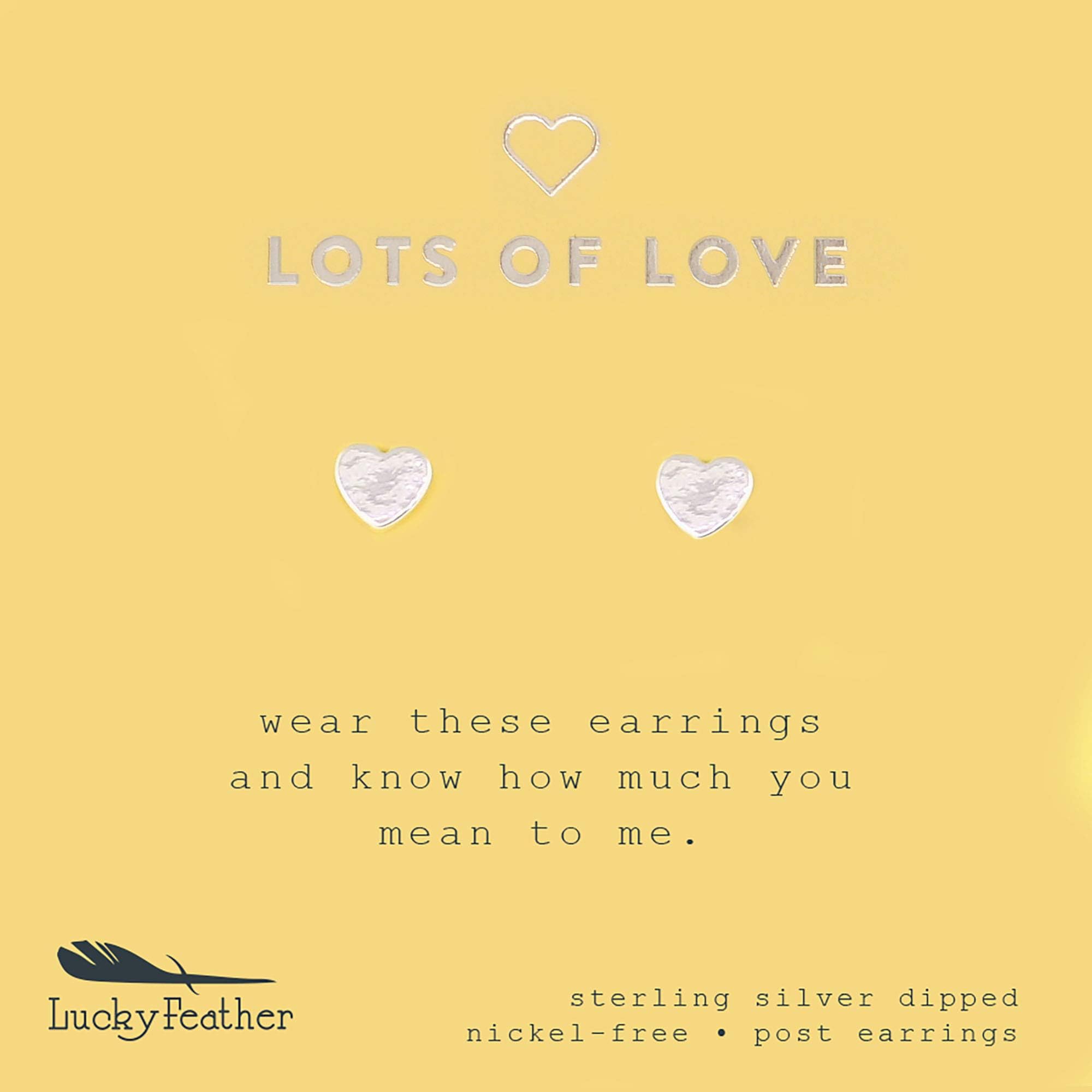 Lucky Feather Small Stud Earrings for Women - 14k Gold Plated Post Earrings with Sentimental Message Card | Perfect Gift for Women & Teens | Everyday Wear, Special Occasions & Birthday Presents