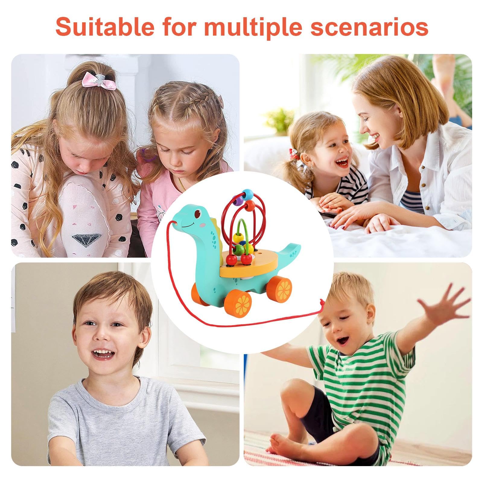 Bead Maze for Kids - Musical Animal Roller Coaster Toy with Lights & Sounds | Battery Powered Educational Toy for Toddlers 1-3 Years | Perfect for Home, Kindergarten & Nursery Classrooms | Fun Learning Activity for Fine Motor Skills Development