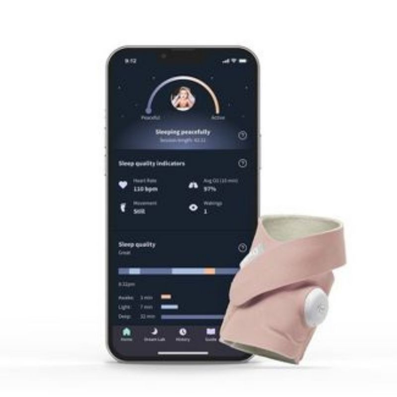 Dream Sock Wearable Baby Monitor - Smart Oxygen & Heart Rate Tracker for Newborns - Perfect for Nighttime Sleep Monitoring & Peace of Mind