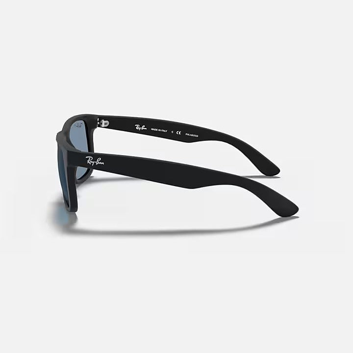 Ray Ban Justin Sunglasses - Rubber Black Frame, UV Protection, Polarized Lenses for Men & Women | Perfect for Driving, Beach & Outdoor Activities