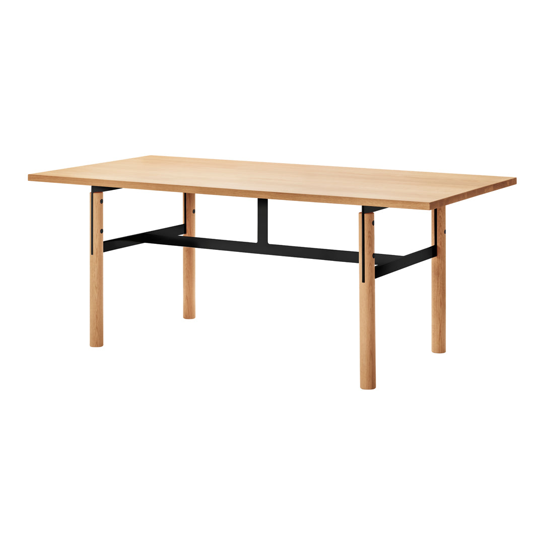 Modern Beam Dining Table - Solid Wood Farmhouse Style Kitchen Table for 6 - Perfect for Family Gatherings & Dinner Parties
