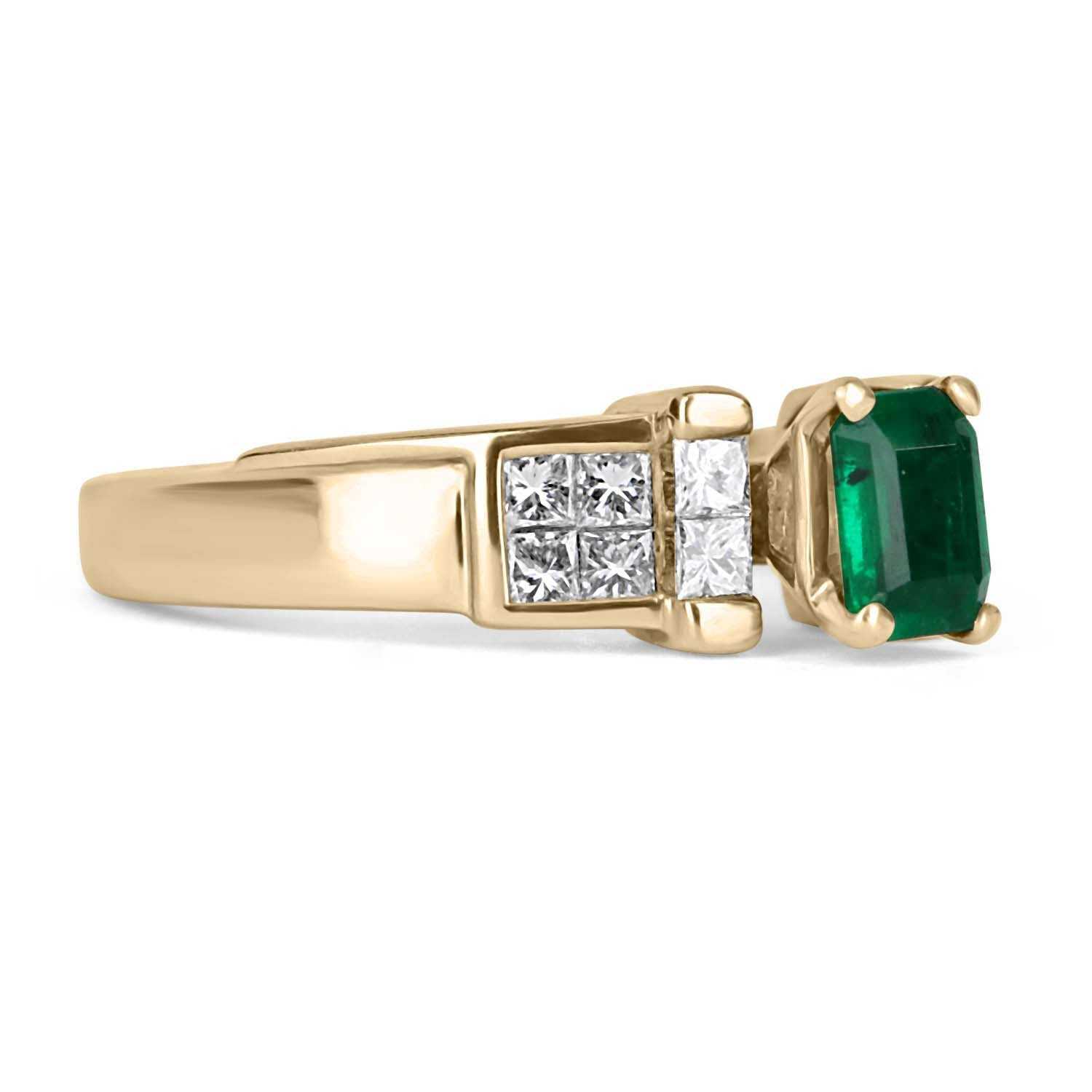 1.83tcw AAA Top Emerald & Princess Cut Tension Diamond Engagement Ring in 18k Gold – Perfect for Proposals, Weddings & Anniversaries
