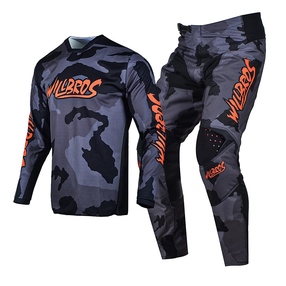 Men's MX Motocross Jersey & Pants Set - Breathable Dirt Bike Racing Gear for Offroad Mountain Biking & Motorcycle Riding - Ideal for Trail Riding, Enduro Racing & Motocross Competitions