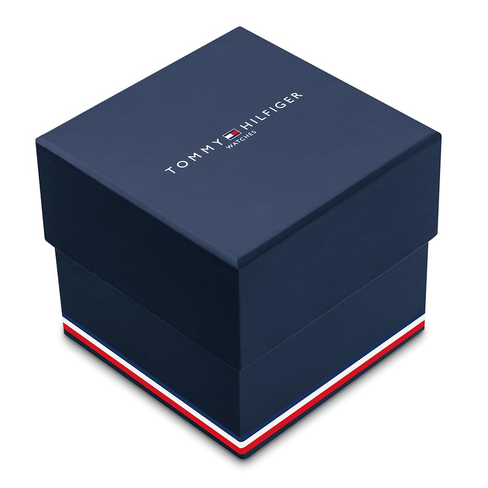Tommy Hilfiger Men's Brown Leather Strap Analog Quartz Watch - 1791741 | Water Resistant, Date Display | Perfect for Business, Casual & Formal Occasions