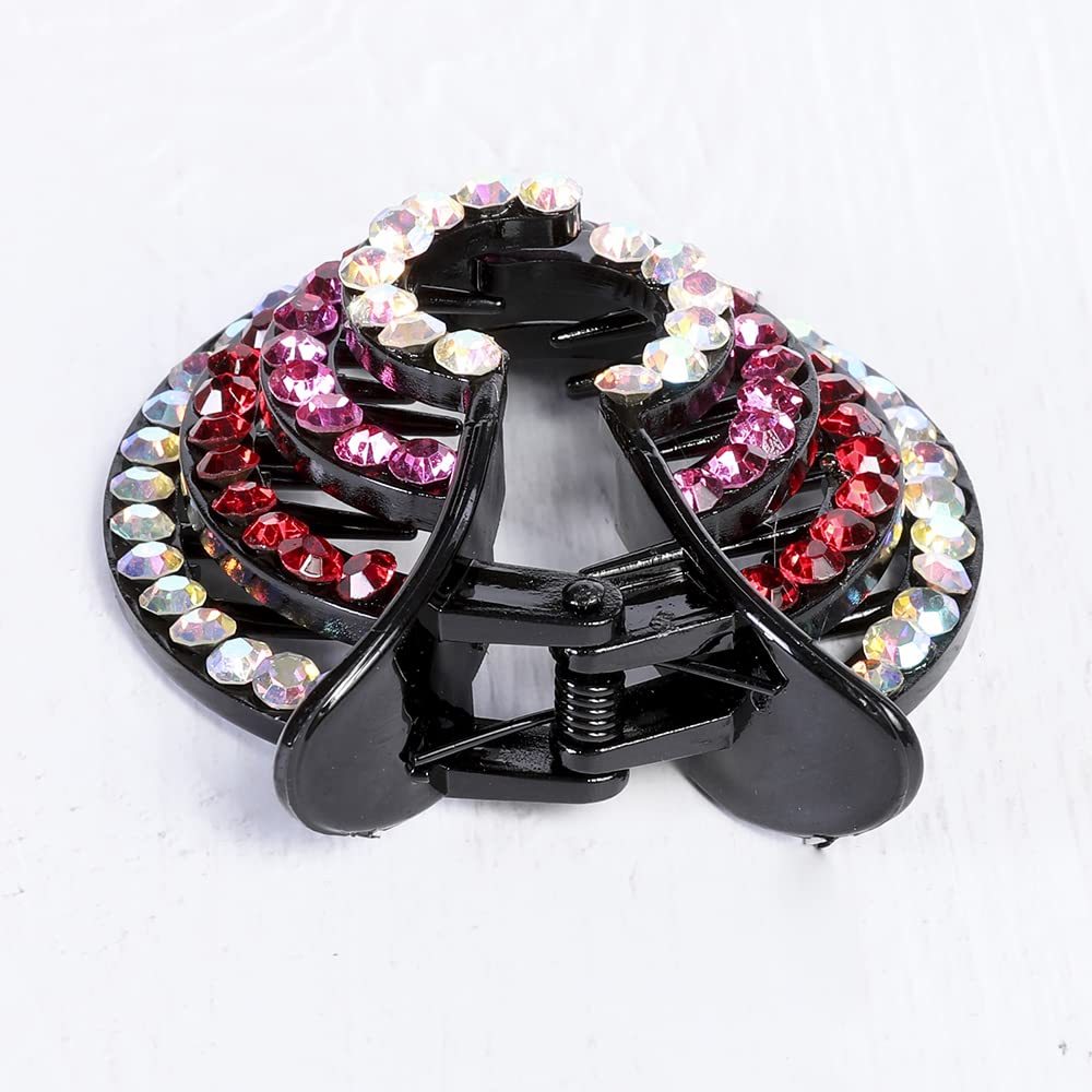 APSAMBR Rhinestone Hair Clips - Elegant Ponytail Holder & Hair Claw for Women, Perfect for Bun Hairstyles | Wedding, Party & Daily Fashion Accessories
