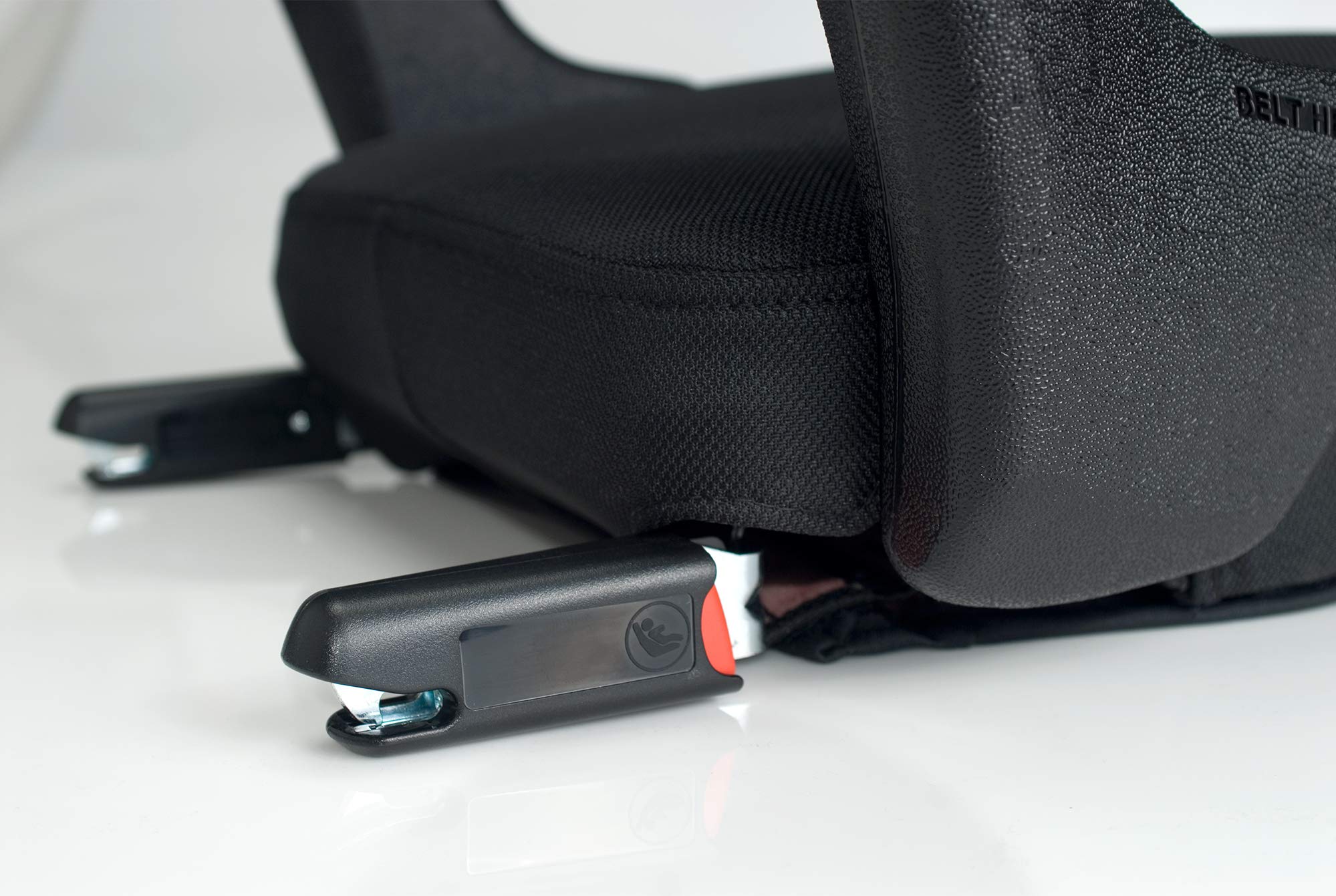 **Clek Ozzi Backless Booster Car Seat – Lightweight 5 lbs, Padded Comfort Cube, Removable Cover & LATCH Connectors – Safe & Portable for Kids Travel (Carbon Black) – Perfect for Road Trips & School Carpool**