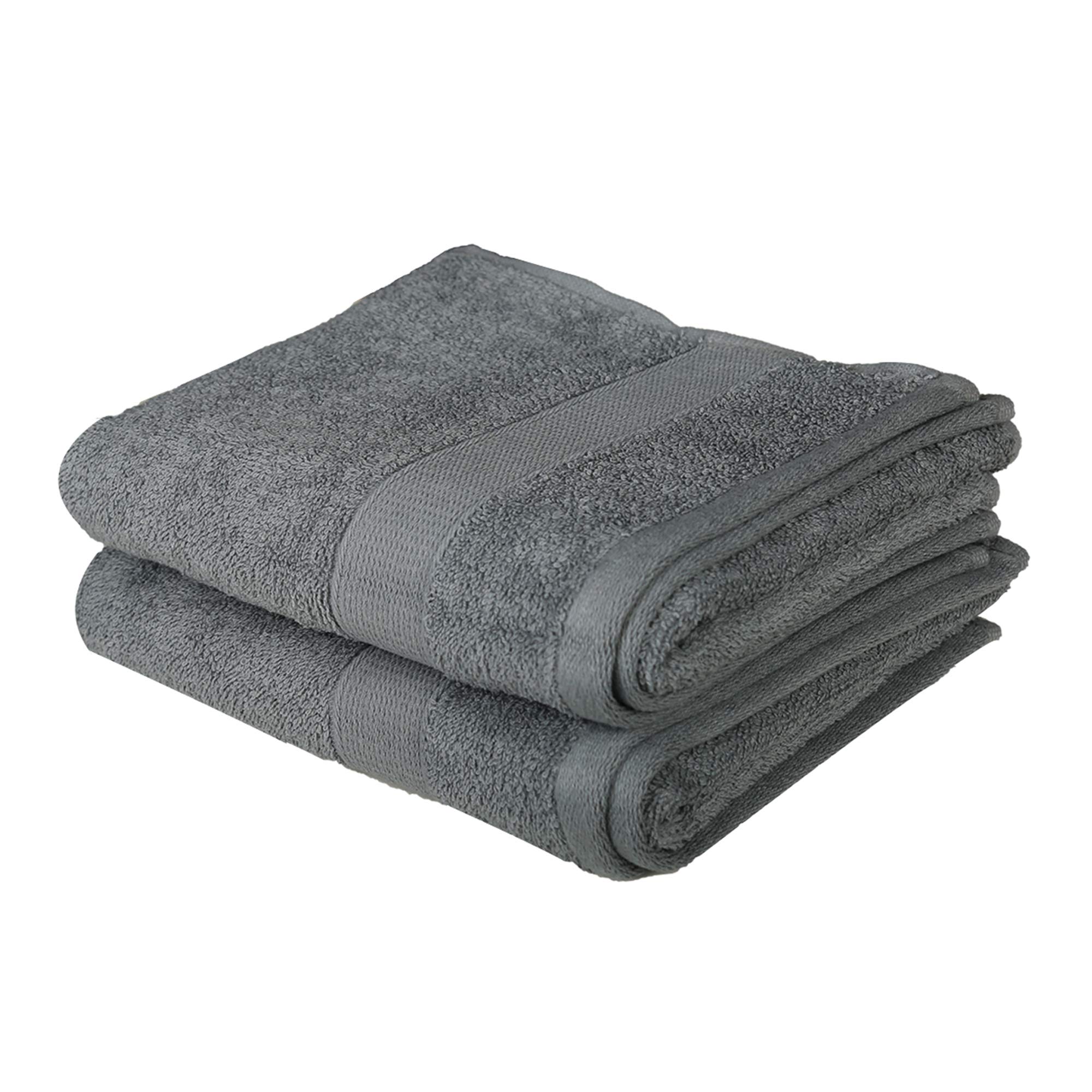 RAJRANG Premium Cotton Hand Towels for Bathroom - Ultra Absorbent, Soft & Lightweight (Set of 2, 28x16 Inches, Grey) - Perfect for Guest Bathrooms, Spa Days & Luxury Home Decor