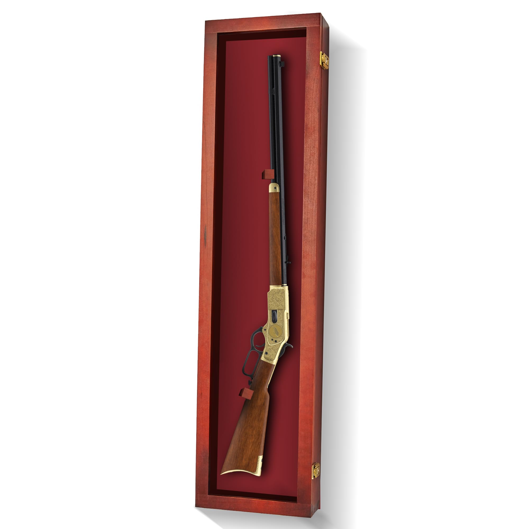 Lockable Gun Display Case for Rifles & Shotguns - Acrylic Door Wall Mount Cabinet for Firearms & Swords - Perfect for Home Security, Hunting Gear Storage, and Weapon Collection Display