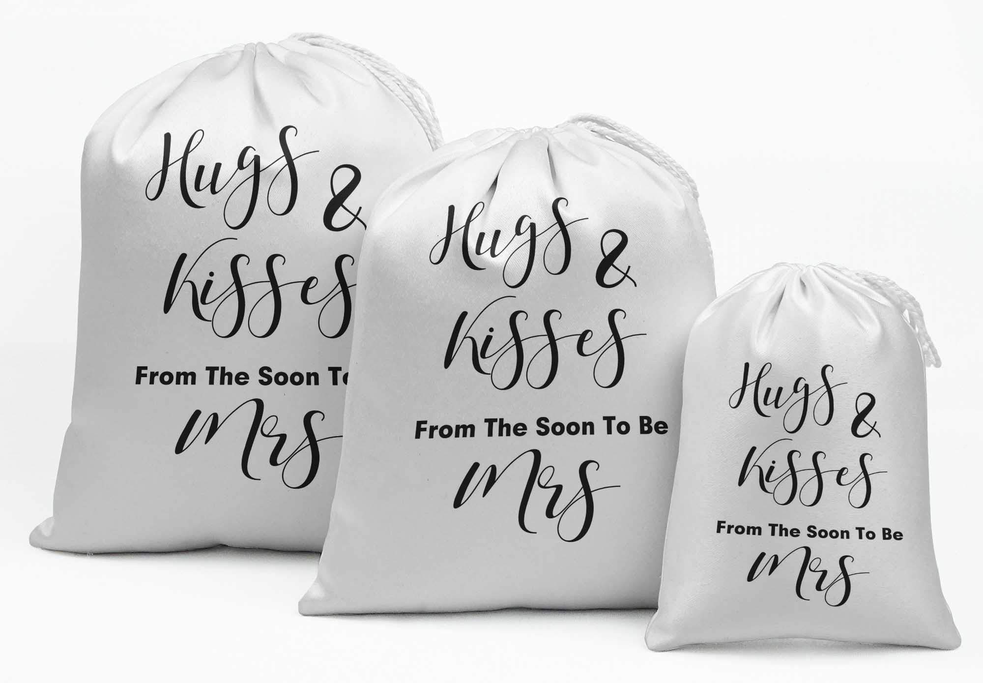 Darling Souvenir White Hugs And Kisses Wedding Favor Bags - 15pcs Elegant Gift Pouches for Bridal Shower, Anniversary & Party Favors - Perfect for Wedding Decorations, Baby Showers & Special Events