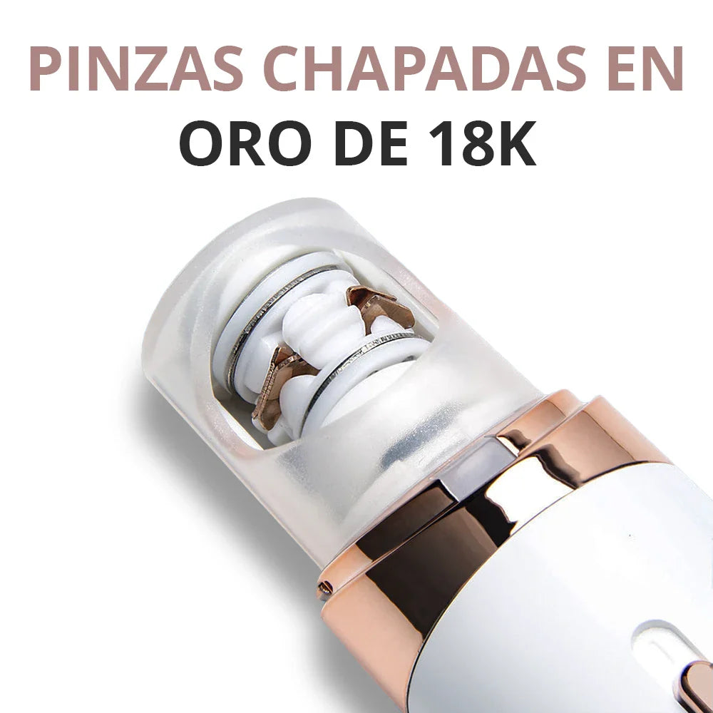 18K Gold Epilator for Women - Facial Hair Remover Pro - Painless Hair Removal for Eyebrows, Upper Lip & Chin - At-Home Beauty Device for Smooth Skin