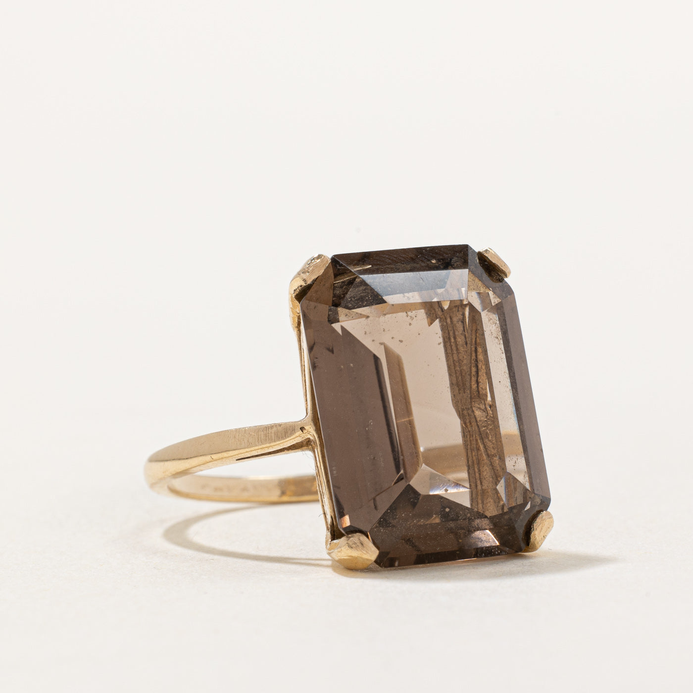 12.09ct Smoky Quartz Cocktail Ring for Women - Size 7.75 - Elegant Statement Jewelry for Evening Parties, Date Nights & Special Occasions