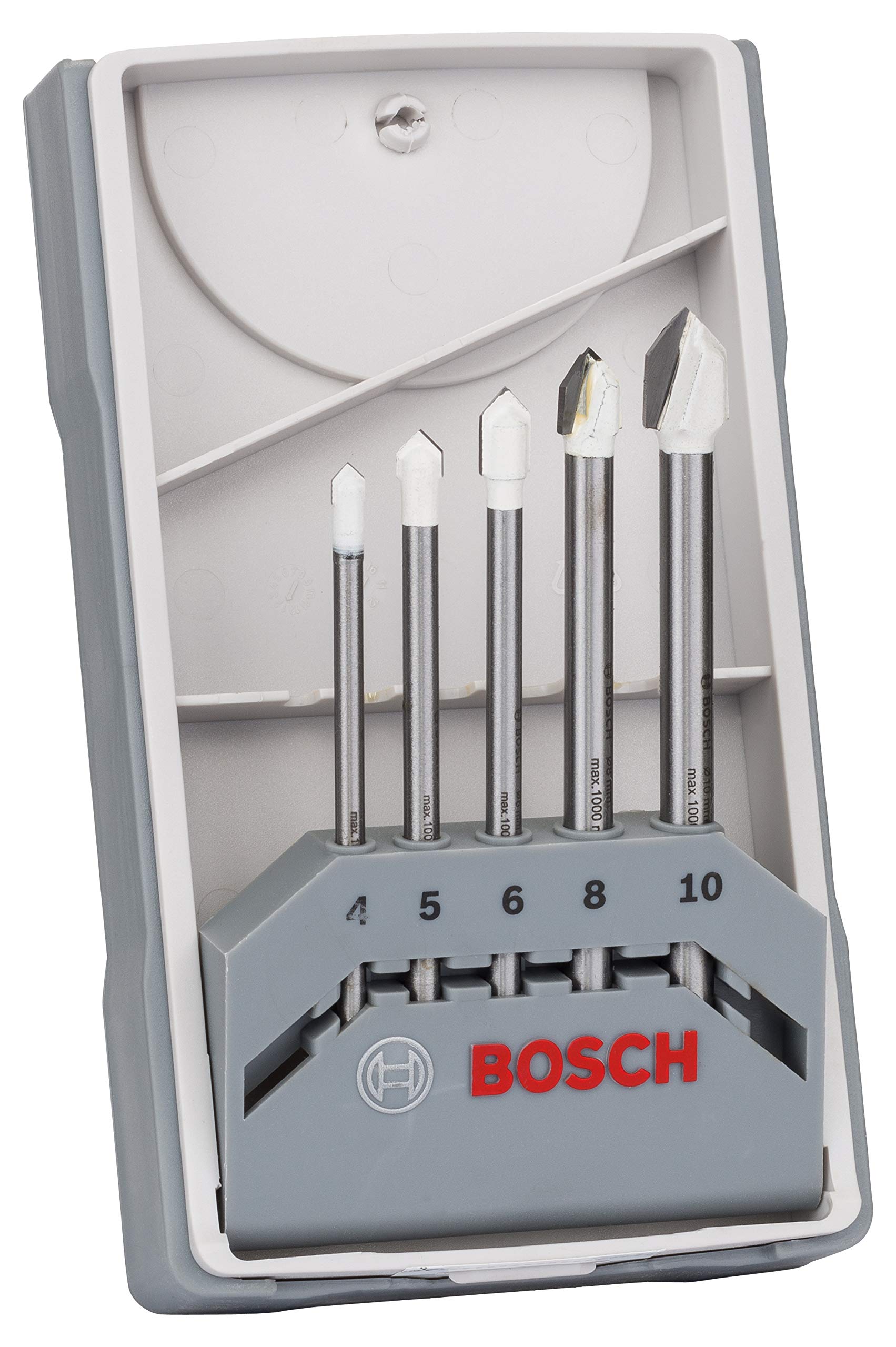 Bosch Professional 5-Piece CYL-9 Ceramic Tile Drill Bit Set for Stone & Tiles (4-10mm, Cylinder Shank) - Perfect for Bathroom Renovation & DIY Home Improvement Projects