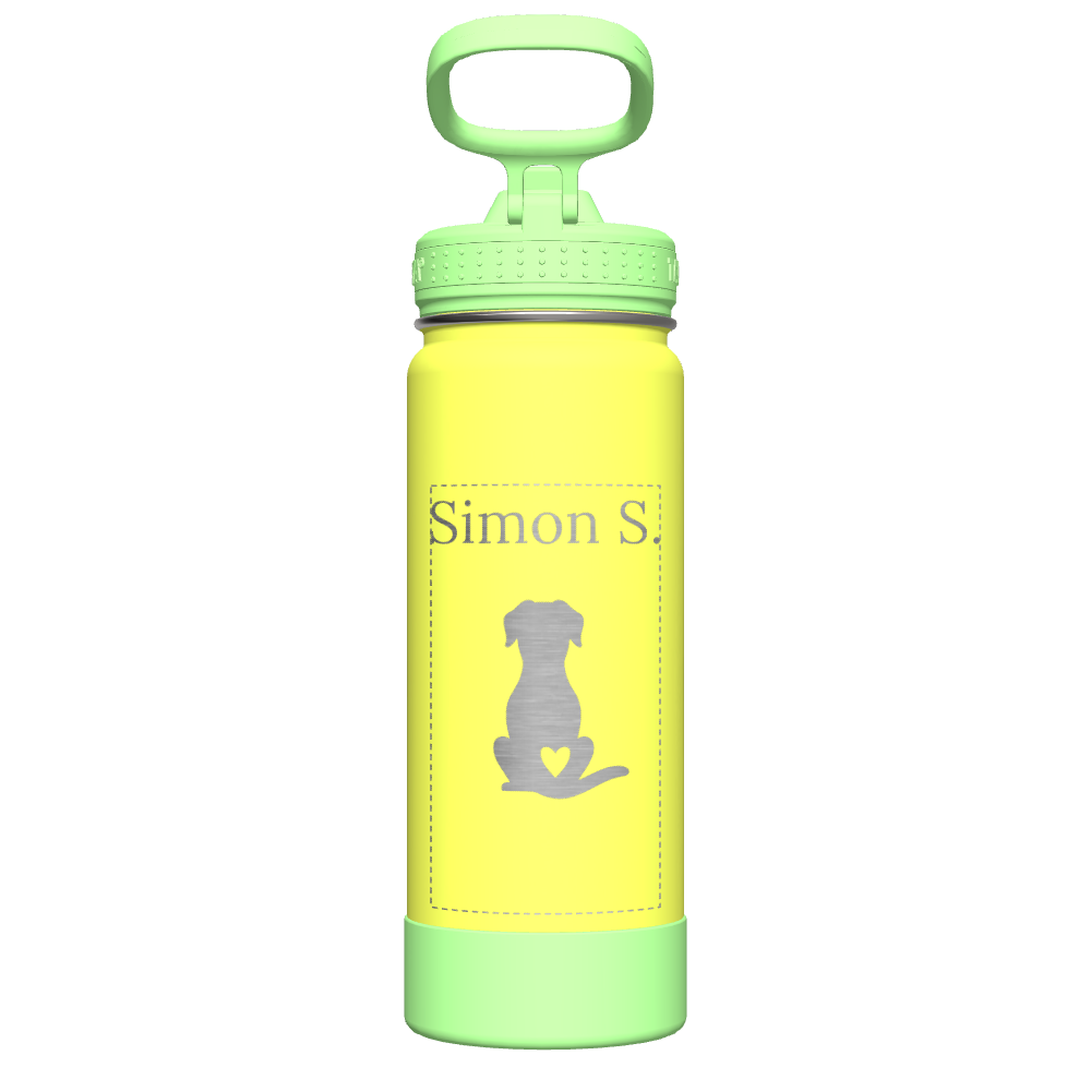 Glow in The Dark Water Bottle with Straw Lid for Active Kids - Customizable Name - Perfect for School, Sports & Outdoor Adventures