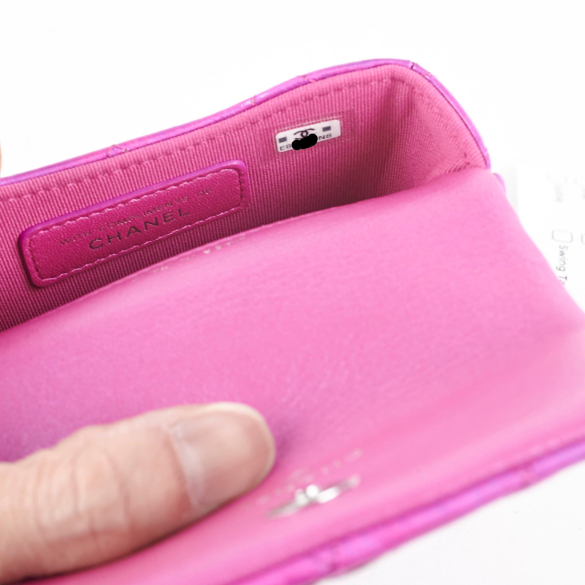 Chanel Neon Pink Leather Card Holder with Keychain - Stylish Wallet for Women, Perfect for Everyday Use & Travel Accessories
