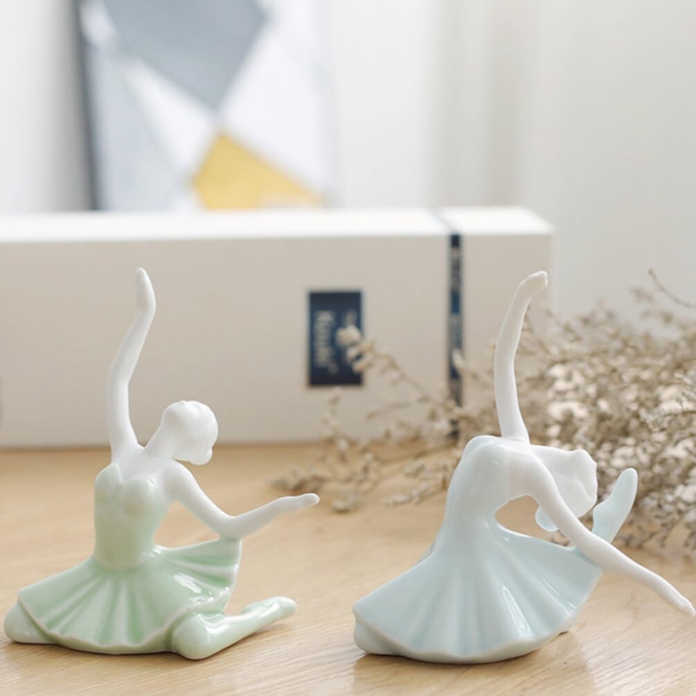 VICASKY Light Green Ceramic Yoga Pose Statue - Meditation & Yoga Figurine Collection, Decorative Girl Sculpture for Desktop, Shelf & Coffee Table - Perfect for Yoga Studios, Home Decor & Mindful Spaces