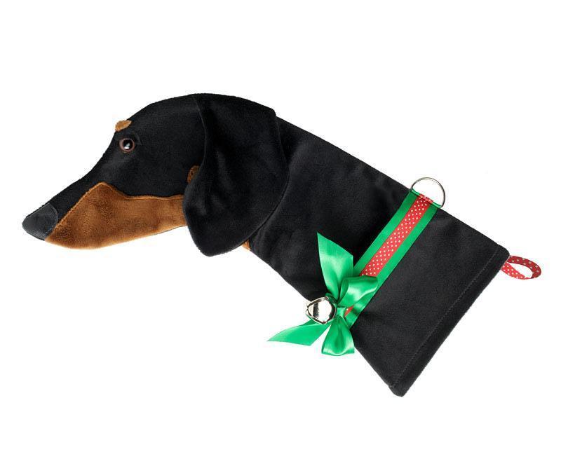 Black and Tan Dachshund Christmas Stocking for Dogs - Festive Holiday Pet Stocking with Cute Dachshund Design - Perfect for Fireplace Decor and Pet Gift Exchange